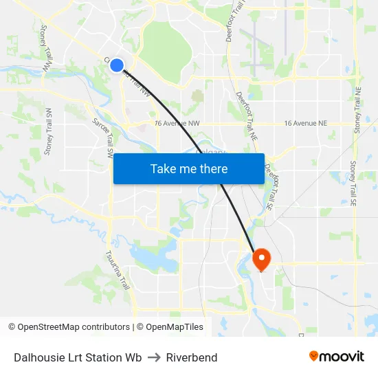 Dalhousie Lrt Station Wb to Riverbend map