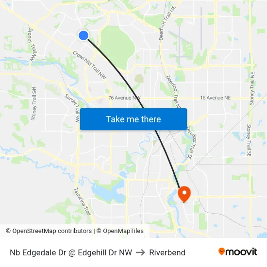 Nb Edgedale Dr @ Edgehill Dr NW to Riverbend map