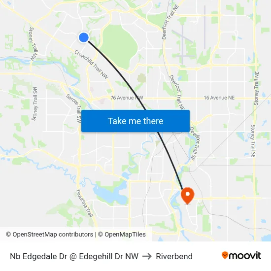 Nb Edgedale Dr @ Edegehill Dr NW to Riverbend map