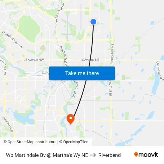 Wb Martindale Bv @ Martha's Wy NE to Riverbend map