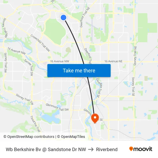Wb Berkshire Bv @ Sandstone Dr NW to Riverbend map