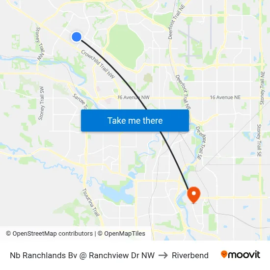 Nb Ranchlands Bv @ Ranchview Dr NW to Riverbend map