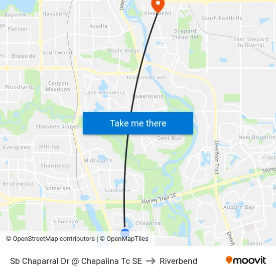 Sb Chaparral Dr @ Chapalina Tc SE to Riverbend map