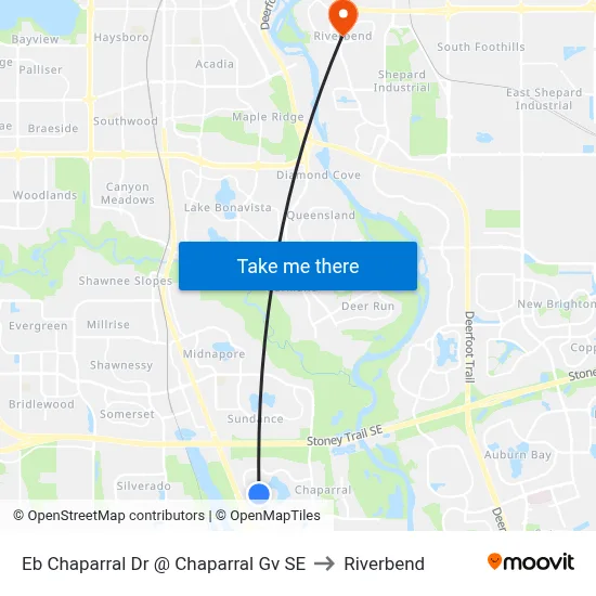 Eb Chaparral Dr @ Chaparral Gv SE to Riverbend map