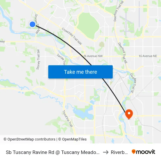 Sb Tuscany Ravine Rd @ Tuscany Meadows Dr NW to Riverbend map