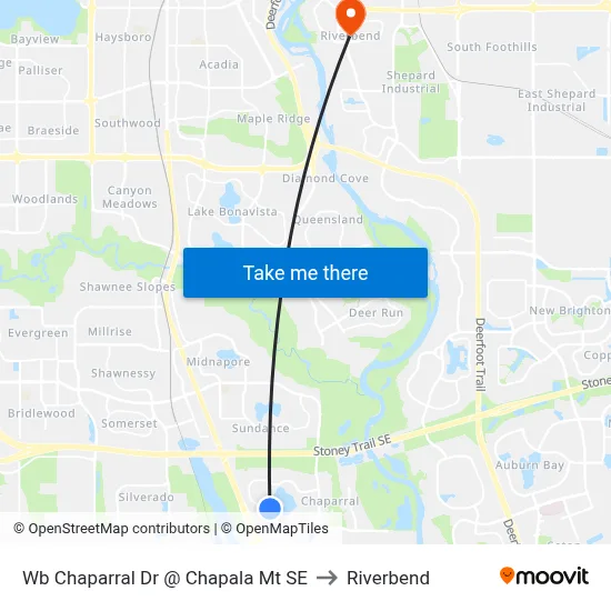 Wb Chaparral Dr @ Chapala Mt SE to Riverbend map