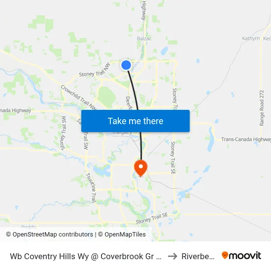 Wb Coventry Hills Wy @ Coverbrook Gr NE to Riverbend map