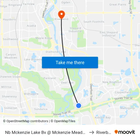 Nb Mckenzie Lake Bv @ Mckenzie Meadows Dr SE to Riverbend map