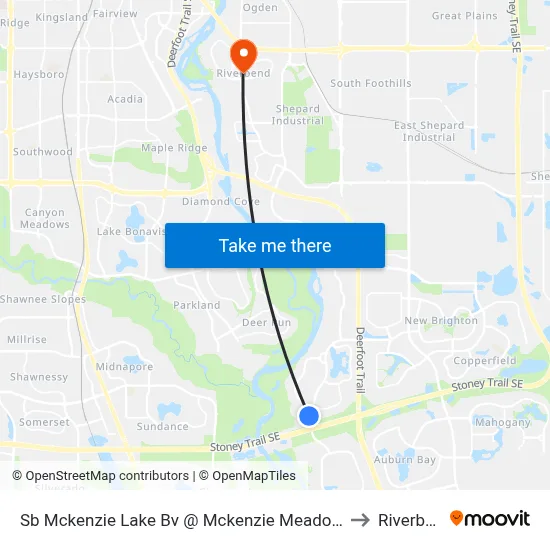 Sb Mckenzie Lake Bv @ Mckenzie Meadows Dr SE to Riverbend map