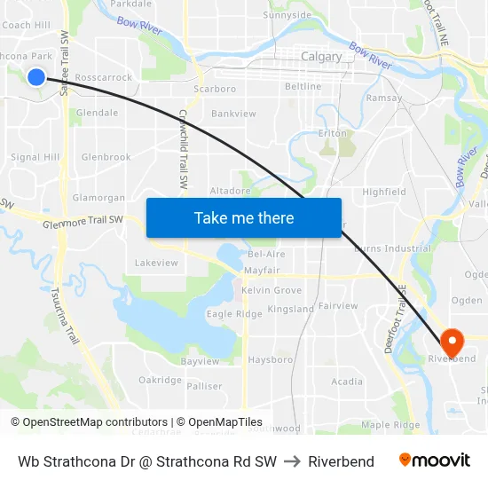 Wb Strathcona Dr @ Strathcona Rd SW to Riverbend map