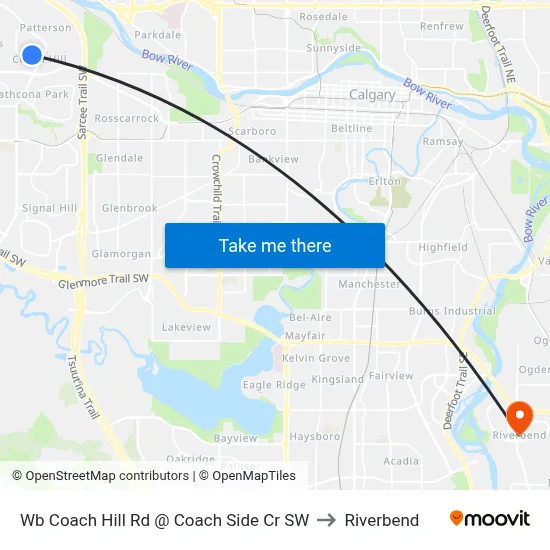 Wb Coach Hill Rd @ Coach Side Cr SW to Riverbend map