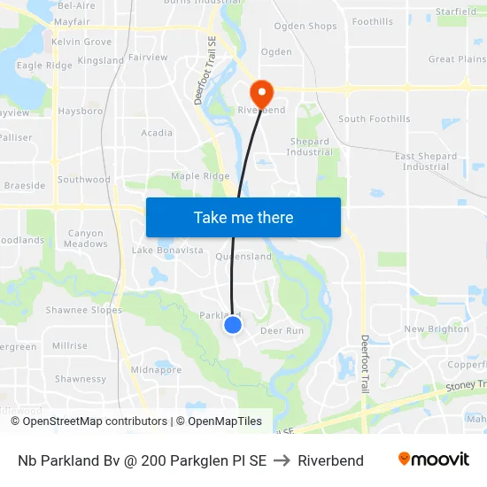 Nb Parkland Bv @ 200 Parkglen Pl SE to Riverbend map