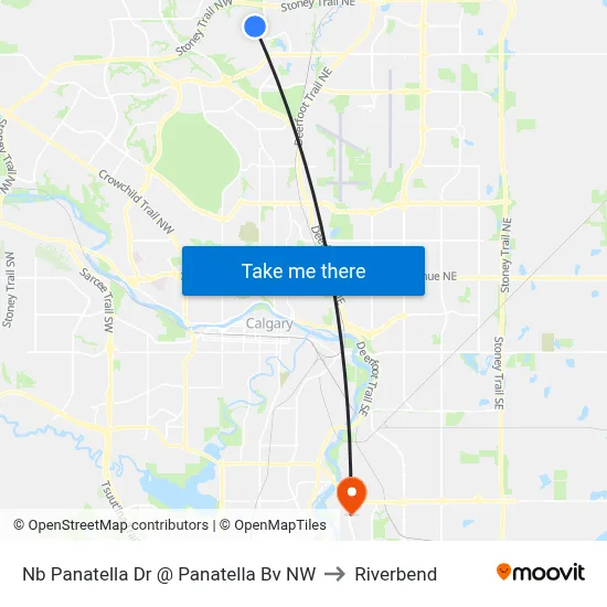 Nb Panatella Dr @ Panatella Bv NW to Riverbend map