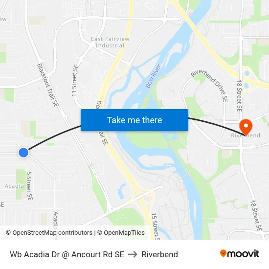 Wb Acadia Dr @ Ancourt Rd SE to Riverbend map