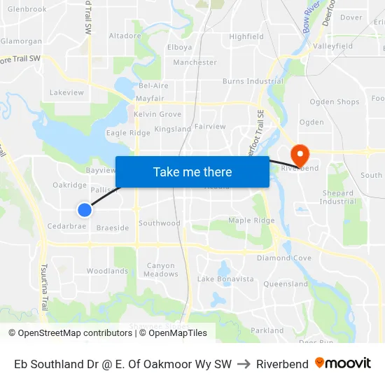 Eb Southland Dr @  E. Of Oakmoor Wy SW to Riverbend map