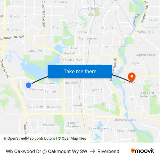 Wb Oakwood Dr @ Oakmount Wy SW to Riverbend map
