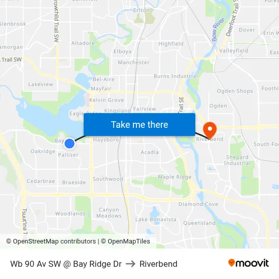 Wb 90 Av SW @ Bay Ridge Dr to Riverbend map