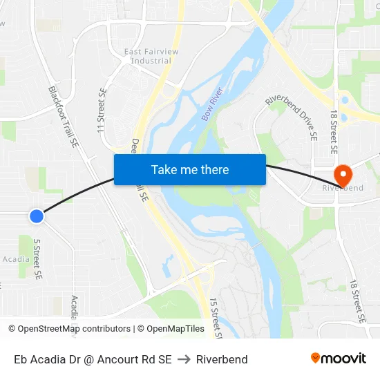 Eb Acadia Dr @ Ancourt  Rd SE to Riverbend map