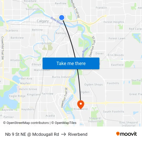 Nb 9 St NE @ Mcdougall Rd to Riverbend map