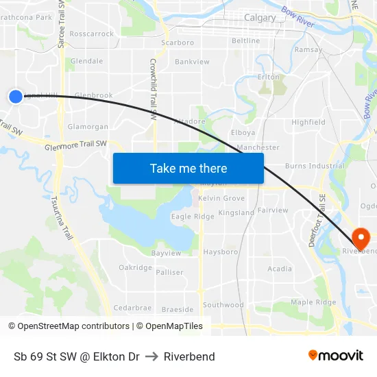 Sb 69 St SW @ Elkton Dr to Riverbend map