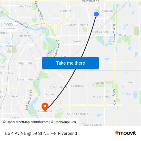Eb 4 Av NE @ 59 St NE to Riverbend map