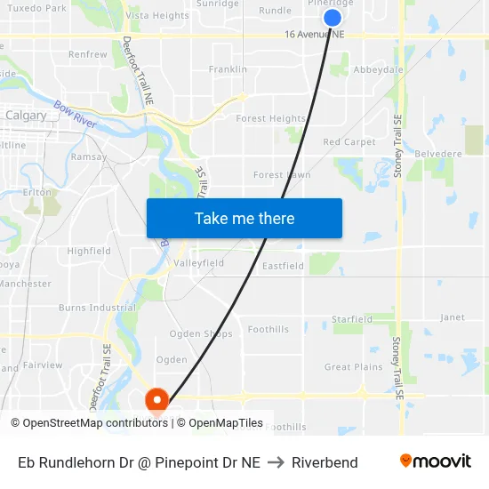 Eb Rundlehorn Dr @ Pinepoint Dr NE to Riverbend map