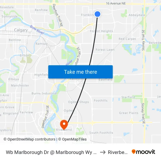 Wb Marlborough Dr @ Marlborough Wy NE to Riverbend map