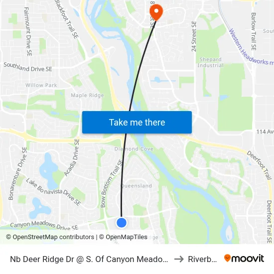 Nb Deer Ridge Dr @ S. Of Canyon Meadows Dr SE to Riverbend map