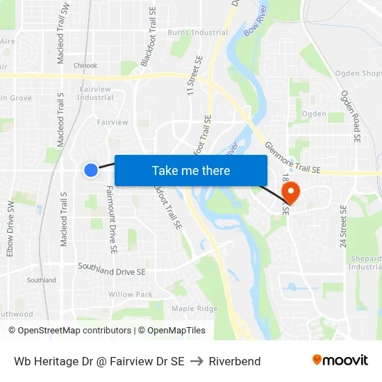 Wb Heritage Dr @ Fairview Dr SE to Riverbend map