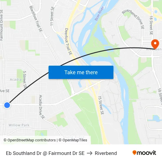 Eb Southland Dr @ Fairmount Dr SE to Riverbend map
