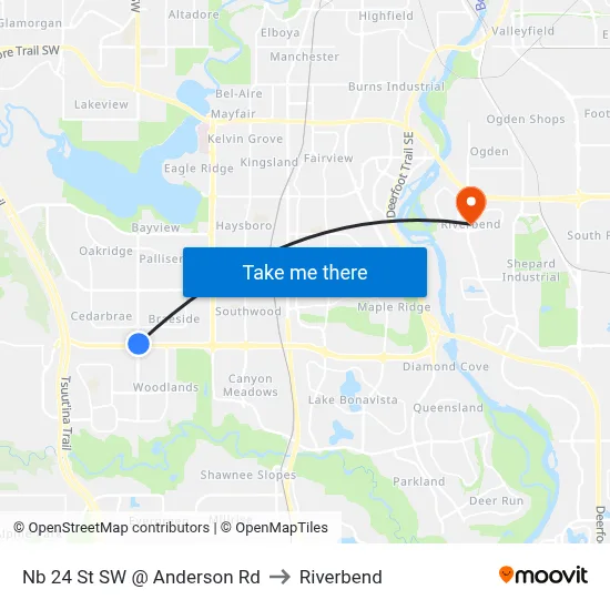 Nb 24 St SW @ Anderson Rd to Riverbend map