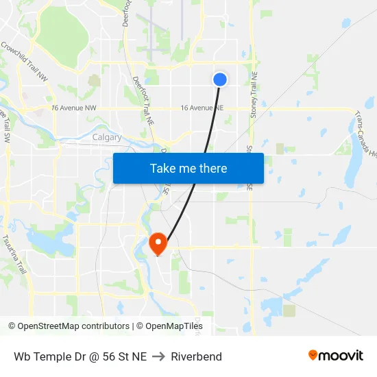 Wb Temple Dr @ 56 St NE to Riverbend map