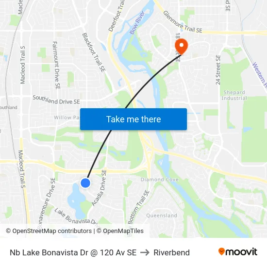 Nb Lake Bonavista Dr @ 120 Av SE to Riverbend map
