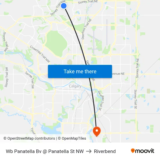 Wb Panatella Bv @ Panatella St NW to Riverbend map