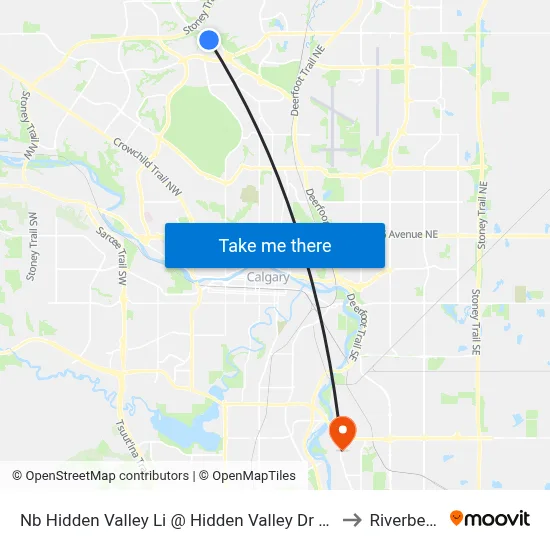 Nb Hidden Valley Li @ Hidden Valley Dr NW to Riverbend map