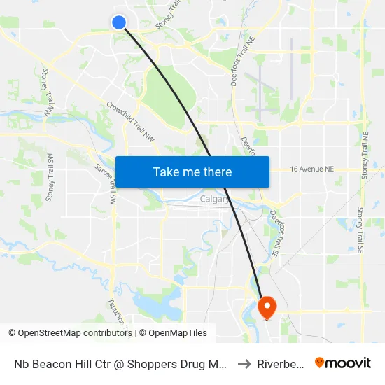 Nb Beacon Hill Ctr @ Shoppers Drug Mart to Riverbend map