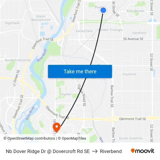 Nb Dover Ridge Dr @ Dovercroft Rd SE to Riverbend map