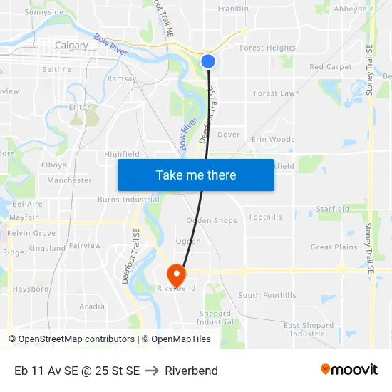 Eb 11 Av SE @ 25 St SE to Riverbend map