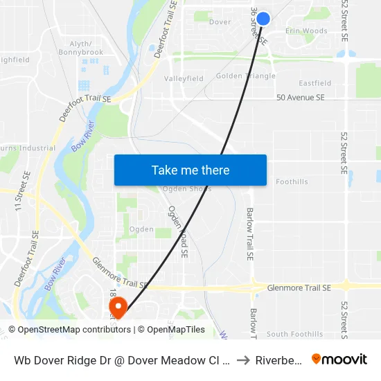 Wb Dover Ridge Dr @ Dover Meadow Cl SE to Riverbend map