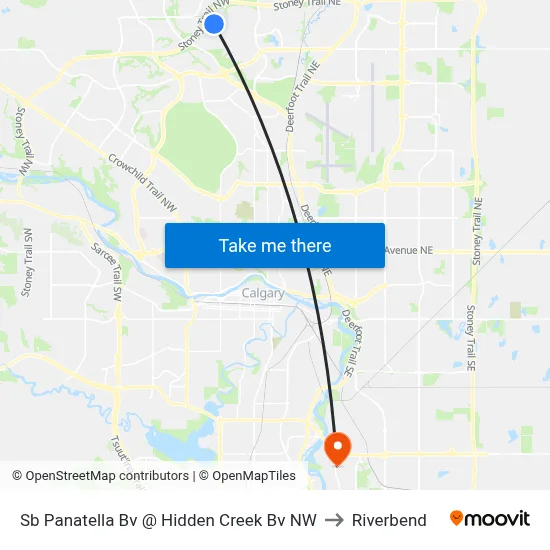 Sb Panatella Bv @ Hidden Creek Bv NW to Riverbend map