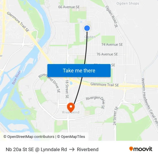 Nb 20a St SE @ Lynndale Rd to Riverbend map