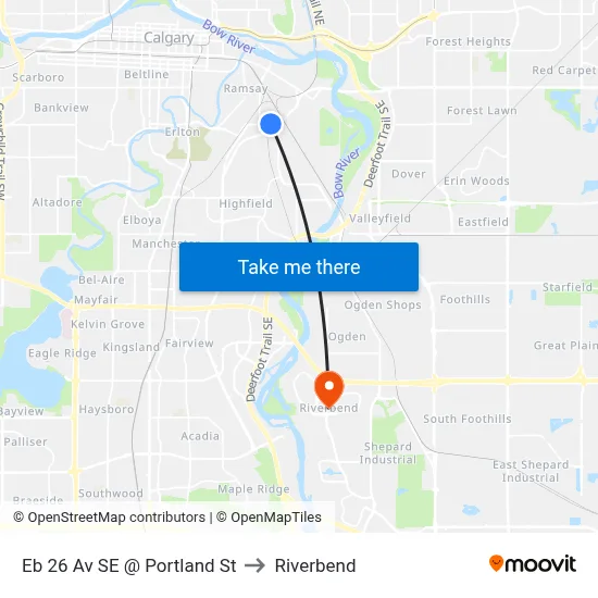 Eb 26 Av SE @ Portland St to Riverbend map