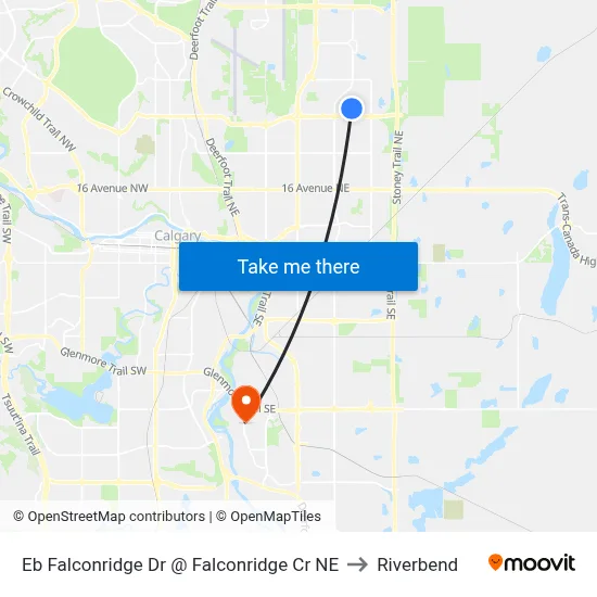 Eb Falconridge Dr @ Falconridge Cr NE to Riverbend map