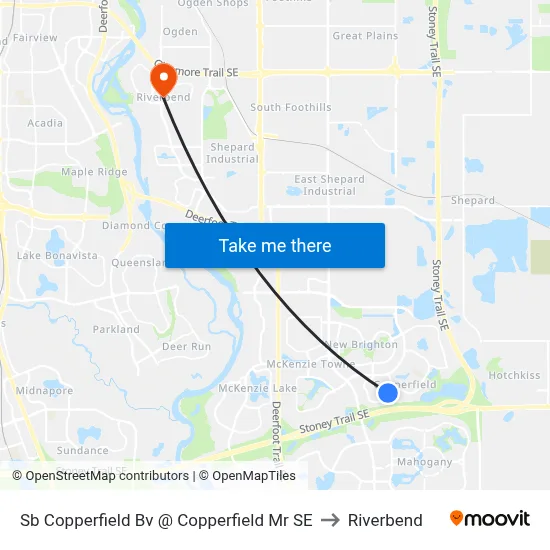 Sb Copperfield Bv @ Copperfield Mr SE to Riverbend map