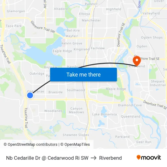 Nb Cedarille Dr @ Cedarwood Ri SW to Riverbend map