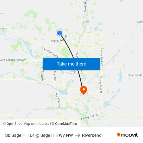 Sb Sage Hill Dr @ Sage Hill Wy NW to Riverbend map