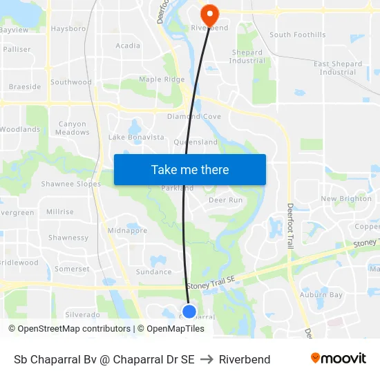 Sb Chaparral Bv @ Chaparral Dr SE to Riverbend map