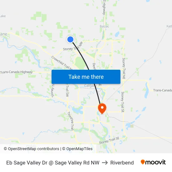 Eb Sage Valley Dr @ Sage Valley Rd NW to Riverbend map