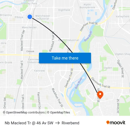 Nb Macleod Tr @ 46 Av SW to Riverbend map