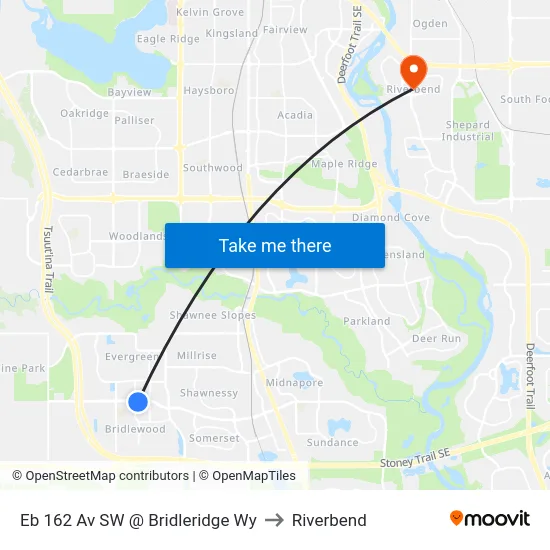 Eb 162 Av SW @ Bridleridge Wy to Riverbend map